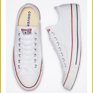 Woman’s Low Top White Converse — Size 6